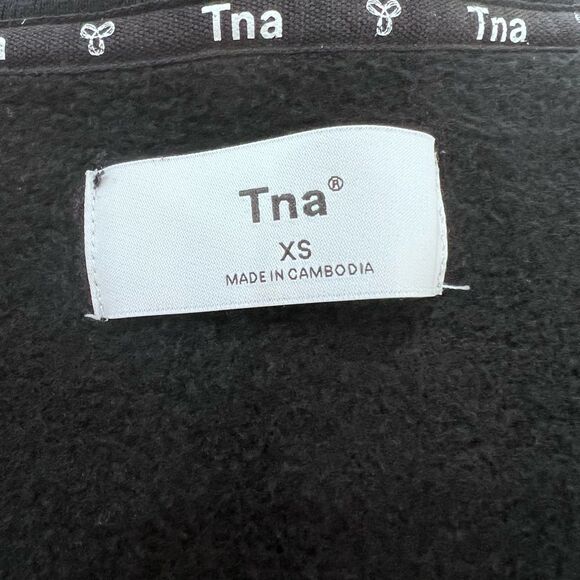 Aritzia TNA Cozy Fleece Hoodie Black XS Women Soft Essential Pullover Sweatshirt - Picture 7 of 7